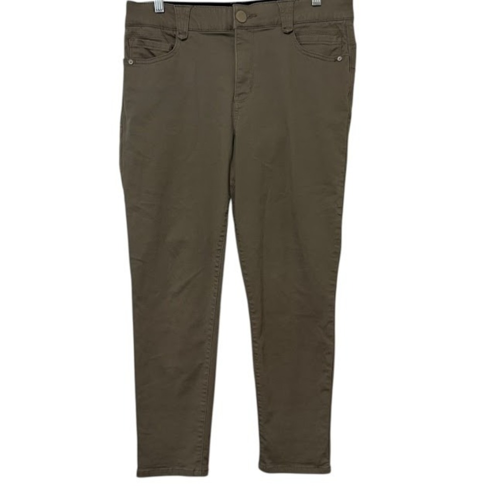 Democracy Ab Technology "Ab"solution Green Slim Leg Chino Pants Womens 12 Petite